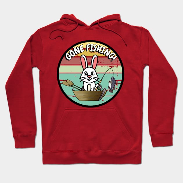 Cute bunny has gone fishing Hoodie by Pet Station